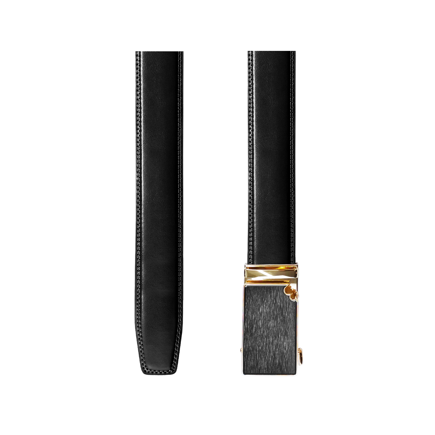Black Buckle Belt, Two-Layer Cowhide, Cowhide Belt, Genuine Leather Belt