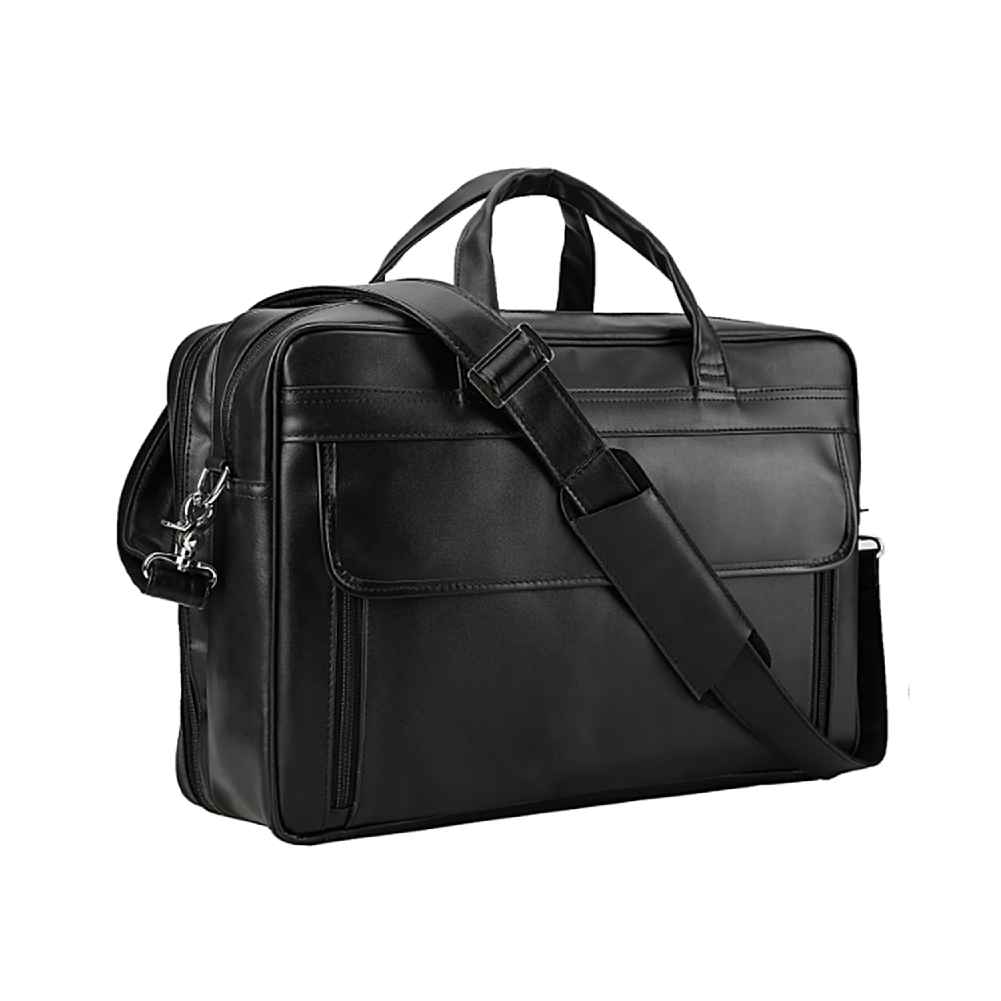 Coipdfty Large Capacity Soft Top Grain Genuine Leather Briefcase