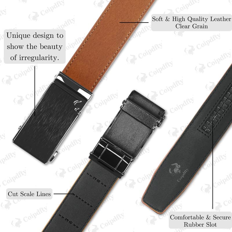 Inclusive Ratchet Belt for Men - 1 3/8" Casual Jeans Leather Belt