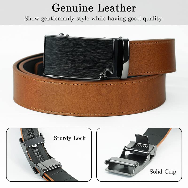 Inclusive Ratchet Belt for Men - 1 3/8" Casual Jeans Leather Belt