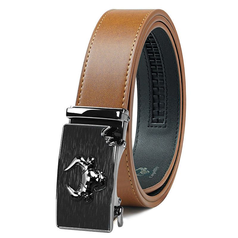 Cowboy Style Leather Belt for Men, Italian Real Solid Leather, Casual Jeans Belt".
