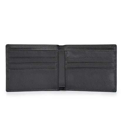RFID Blocking Soft Black Genuine Leather Wallet For Men