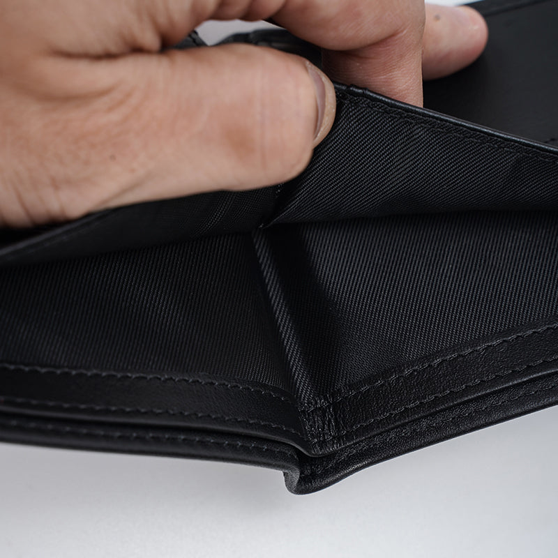 RFID Blocking Soft Black Genuine Leather Wallet For Men