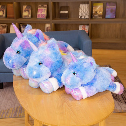 Vibrant Rainbow Unicorn Stuffed Animal - Eye-Catching Fun for Delightful Cuddles