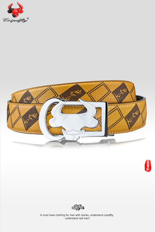 [ 40 ] Insight Edition: Brown and Camel Floral Checkered Belt