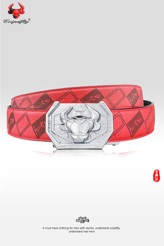 [ 509 ] Decisive Version: Red Floral Check Belt