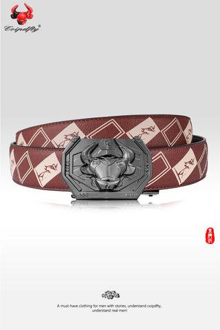 [ 521 ] Decisive Version: Belt with Burgundy Floral Checks