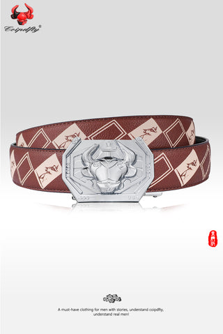 [ 521 ] Decisive Version: Belt with Burgundy Floral Checks