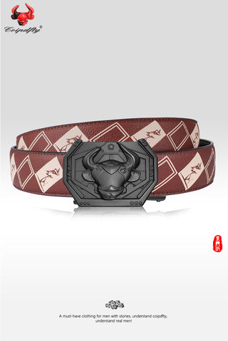 [ 521 ] Decisive Version: Belt with Burgundy Floral Checks