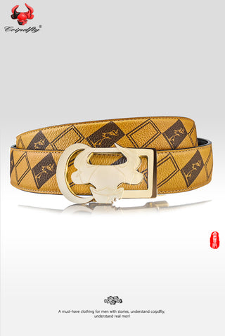 [ 40 ] Insight Edition: Brown and Camel Floral Checkered Belt