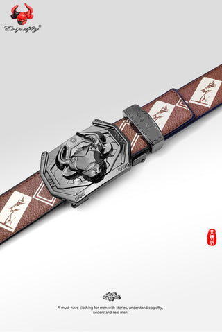 [ 521 ] Decisive Version: Belt with Burgundy Floral Checks