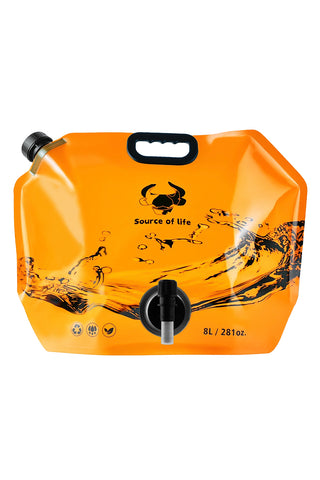 Collapsible 8L Water Storage Bag, BPA-Free Portable Folding Water Jug with Adjustable Faucet, Leakproof Emergency Water Bag for Camping, Hiking, Riding, Outdoor Sport