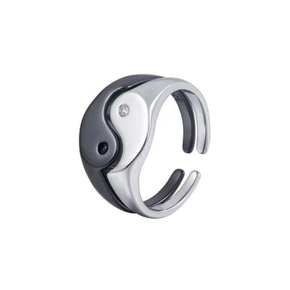Creative Tai Chi Bagua Pattern Ring Set - New Premium Design, Adjustable Opening for Couples, Stylish Layering Option