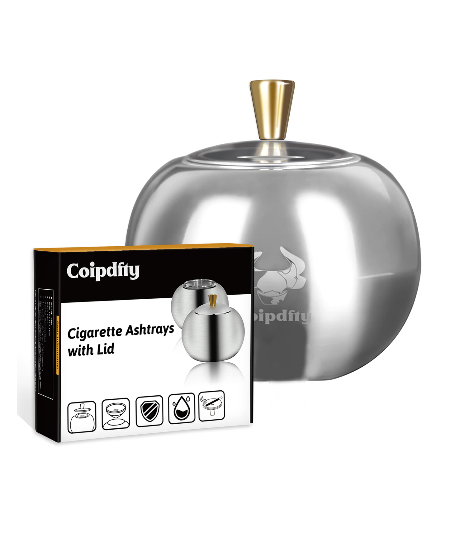 Coipdfty Stainless Steel Small Drum Ashtray