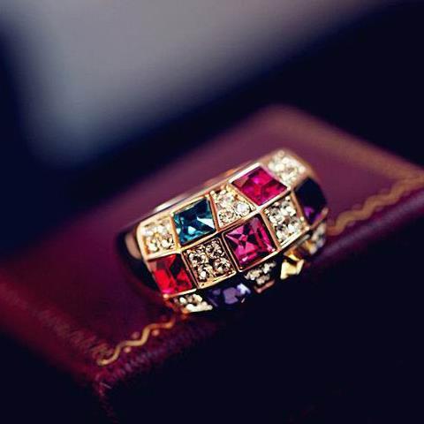 Austrian colored diamond ring | 2023 new style | Classic aristocratic style crystal bracelet