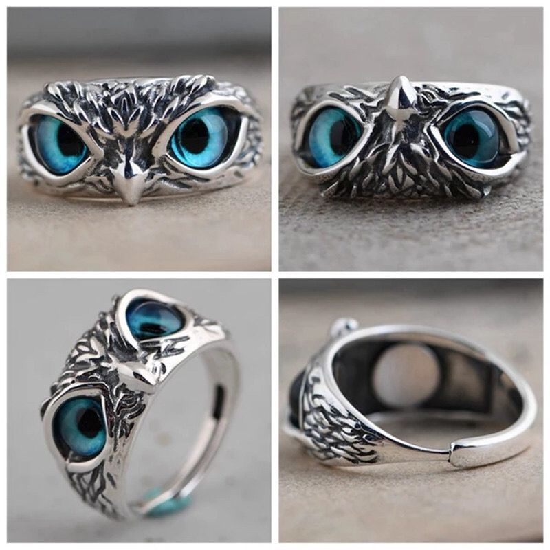 Adjustable Owl Eye Ring – Vintage, Unisex, Hip-Hop Style for Men & Women – Ideal for Students