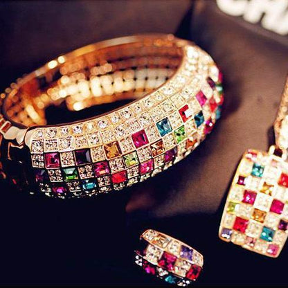 Austrian colored diamond ring | 2023 new style | Classic aristocratic style crystal bracelet
