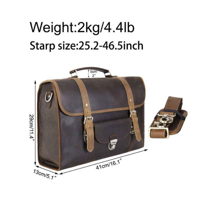 Coipdfty Men Genuine Cow Leather Convertible Backpack Briefcase