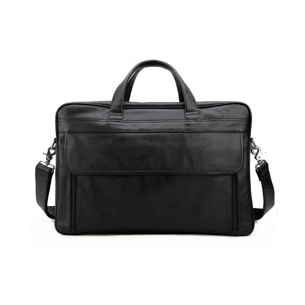 Coipdfty Large Capacity Soft Top Grain Genuine Leather Briefcase