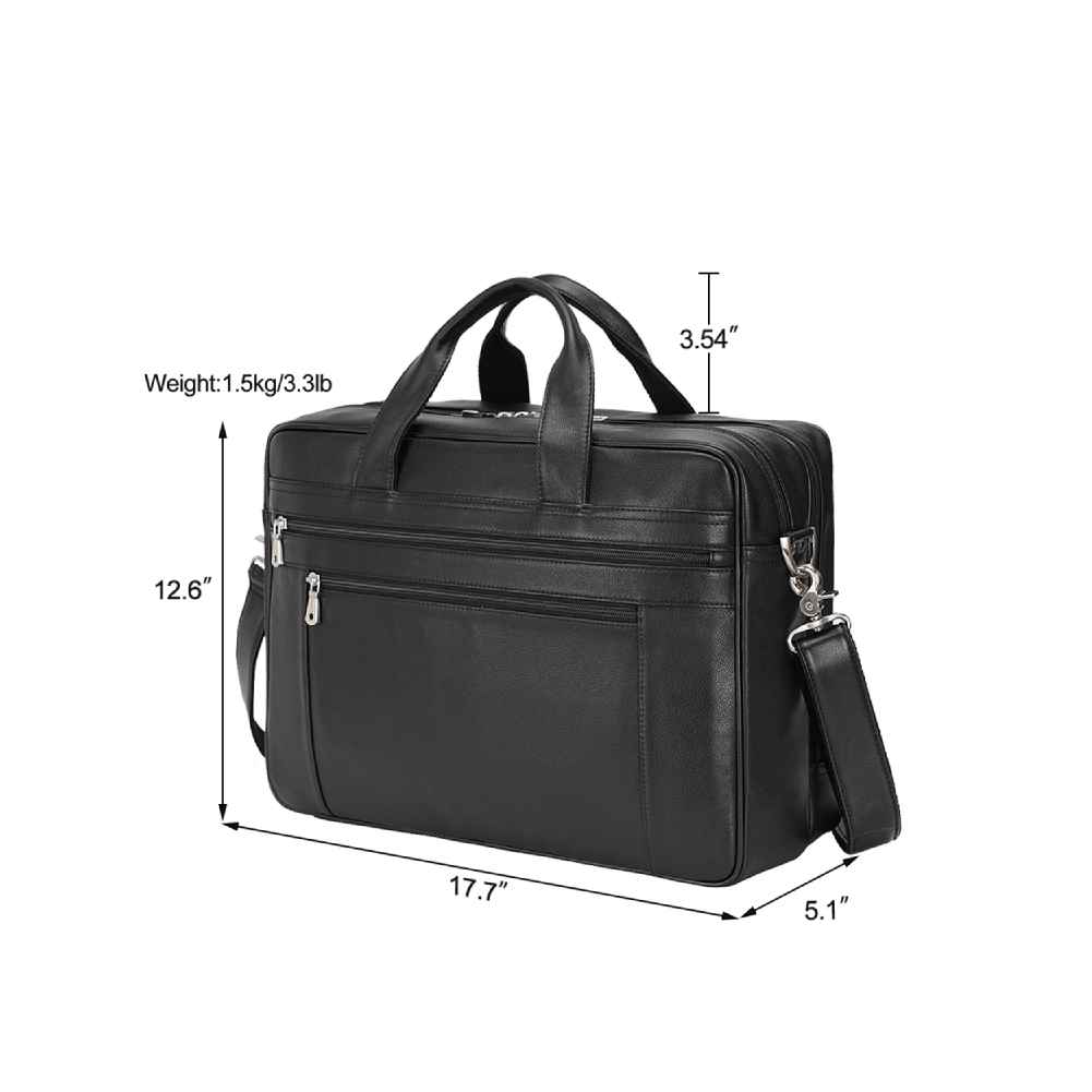 Coipdfty High Quality Black Mens Business Tote Bag Leather Briefcase Lawyer Leather Briefcases for Men