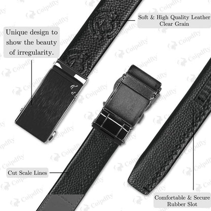 Inclusive series Ratchet Belt for Men - Mens Belt Leather 1 3/8" for Casual Jeans