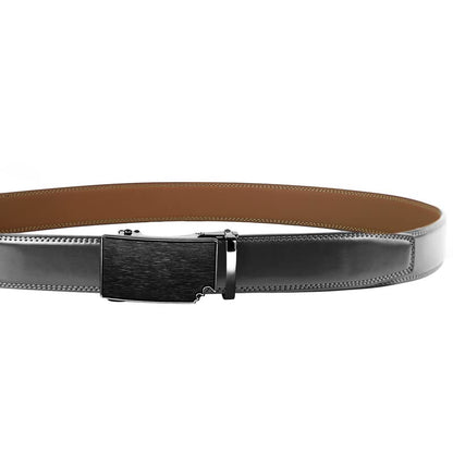 Black Buckle Belt, Two-Layer Cowhide, Cowhide Belt, Genuine Leather Belt