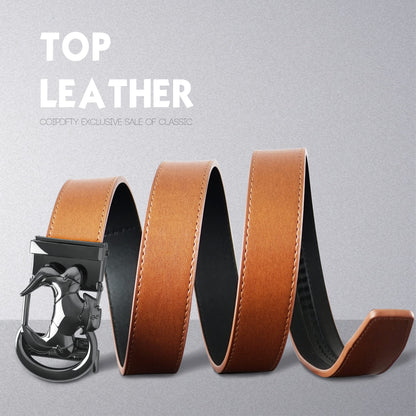 Cowboy Style Leather Belt for Men, Italian Real Solid Leather, Casual Jeans Belt".