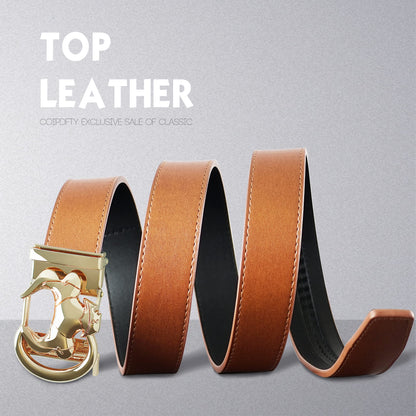 Cowboy Style Leather Belt for Men, Italian Real Solid Leather, Casual Jeans Belt