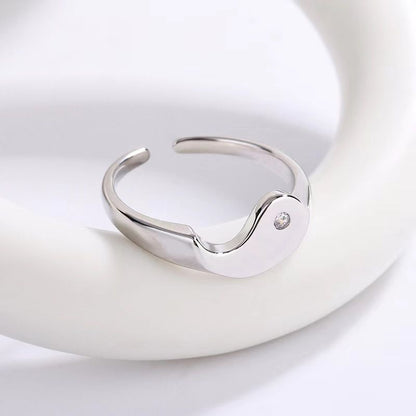 Creative Tai Chi Bagua Pattern Ring Set - New Premium Design, Adjustable Opening for Couples, Stylish Layering Option