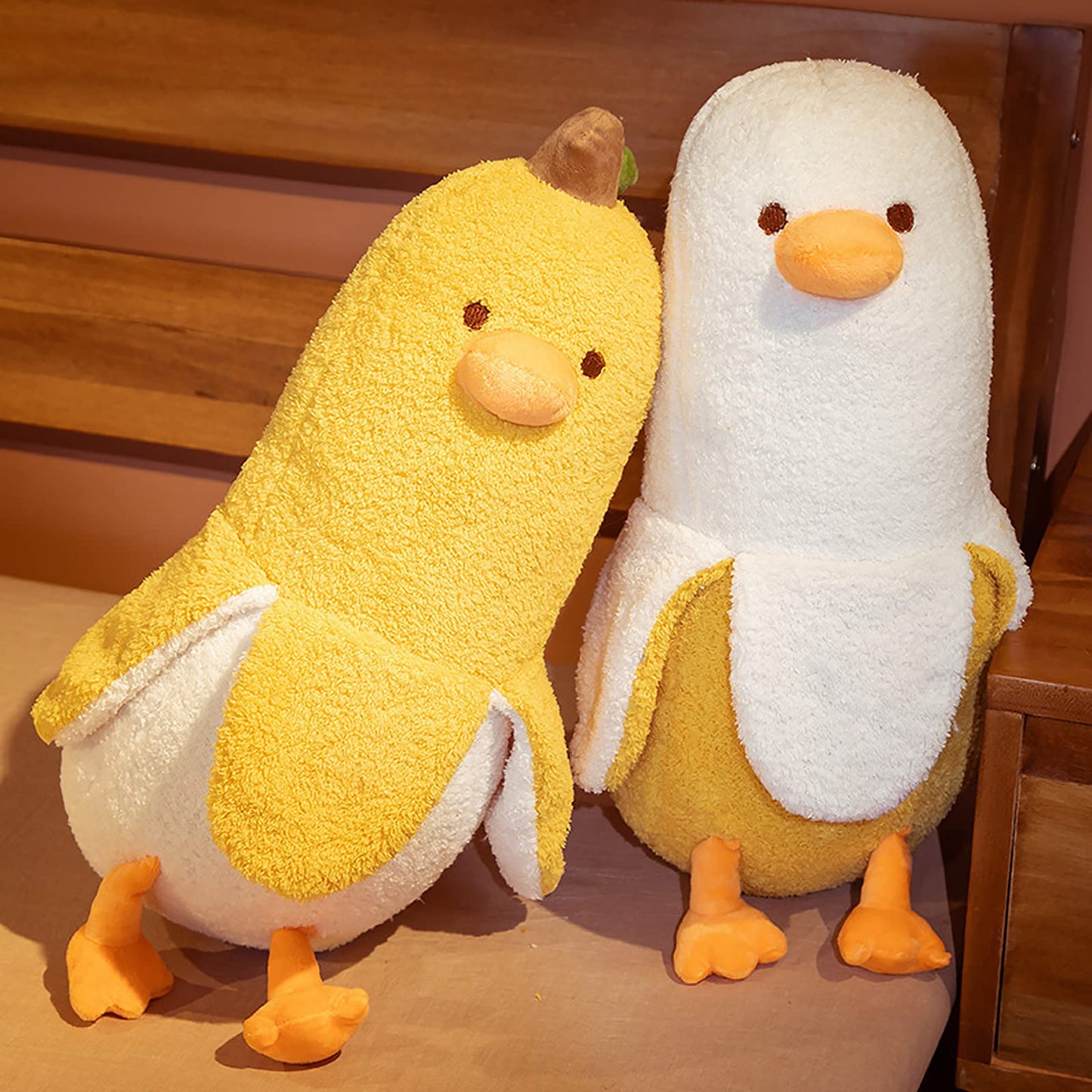 Banana Duck Plush Toy - Adorable 35.5" Hugging Plush Pillow for Girls and Boys in Vibrant Yellow