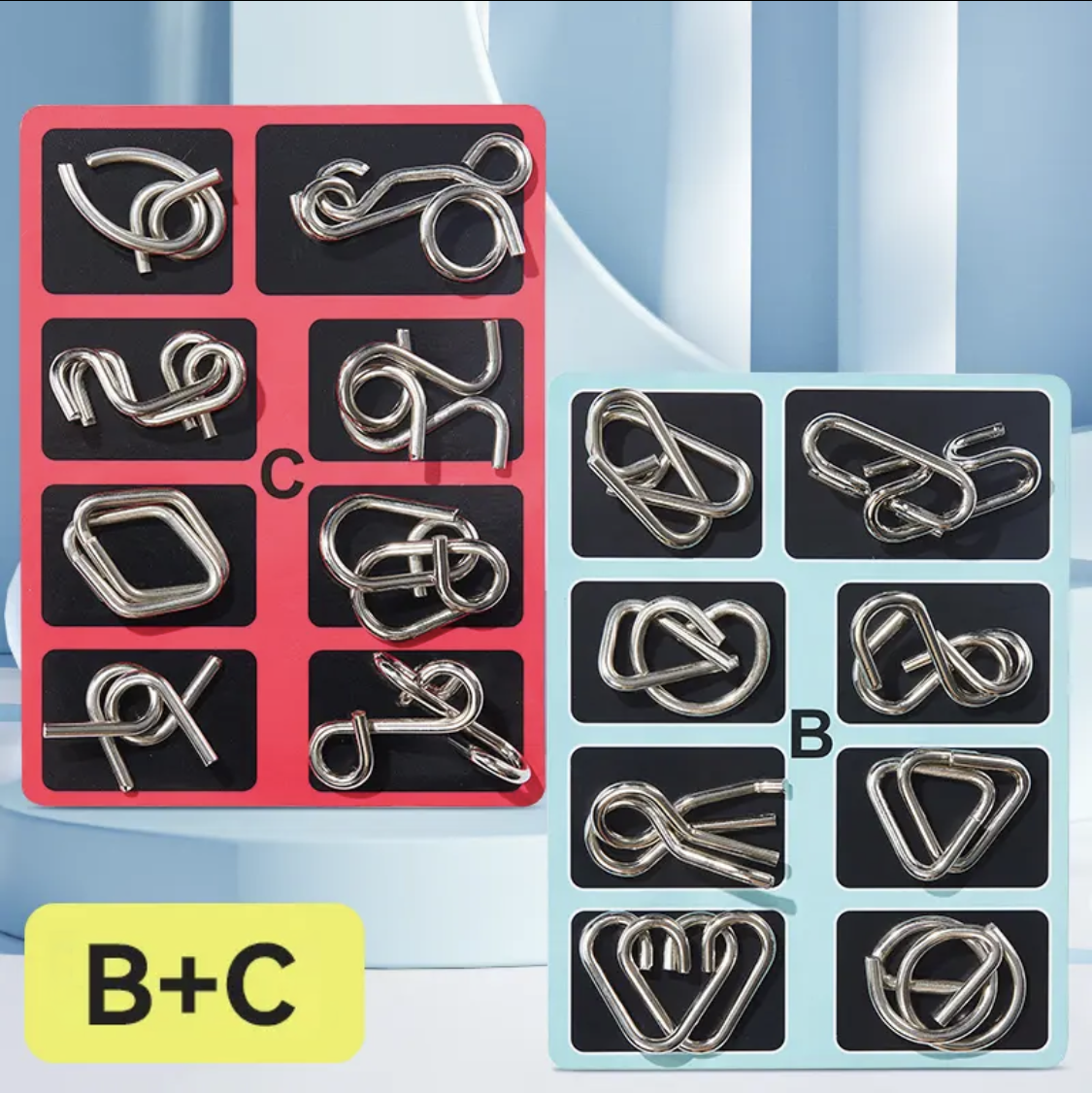 Nine Linked Rings - Entry-Level Puzzle for Unlocking and Assembling Metal Rings