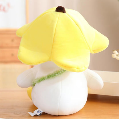 Soft Plush Duck Toy with Banana Hat - Cute Yellow Plush Toy