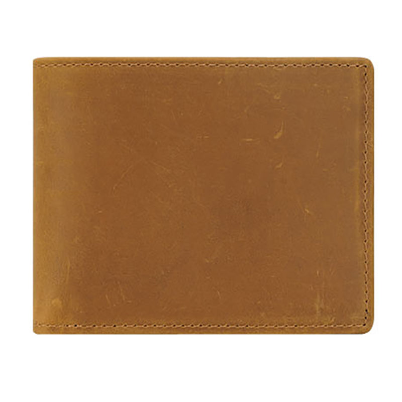 Top Grain Mens Genuine Leather Blocking RFID Wallet Bifold Cowhide Money Leather Wallet
