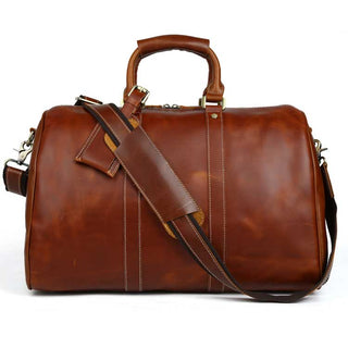 Waterproof Oil Wax Cow Hide Weekend Bags Men Genuine Leather Travel Bag