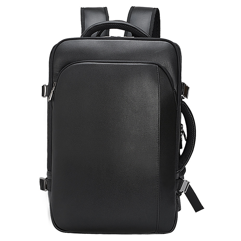 COIPDFTY Luxury New Arrival Fashion Black Large Capacity USB Travel Briefcase Convertible Genuine Leather Backpack For Man
