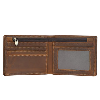 [ On Sale ] Hot Selling OEM Genuine cow leather Short wallet Durable Dark Brown Leather Wallet For Men