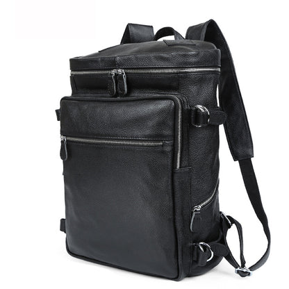 Large capacity men's crazy horse leather 15.6-inch backpack laptop backpack for travel