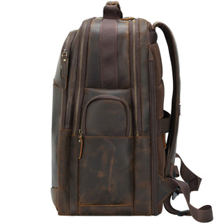 [ On Sale ] COIPDFTY New Arrive Wholesale Custom Genuine Crazy Horse Men Brown Leather Backpack Bag Laptop Real Leather Computer Bag Backpack