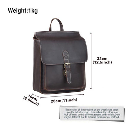 COIPDFTY Vintage Unisex Real Leather Sling Shoulder Messenger Bag Backpack Purse