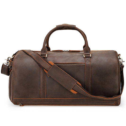 Large Capacity Vintage Style Genuine Leather Travel Bag Real Cow Hide Duffel BagLarge For Man