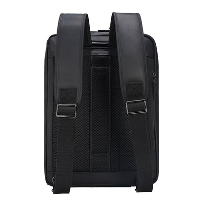 Black convertible full grain crazy horse leather removable backpack straps briefcase 15.6 inches laptop backpack