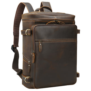 [ On Sale ] Large capacity men's crazy horse leather 15.6-inch backpack laptop backpack for travel