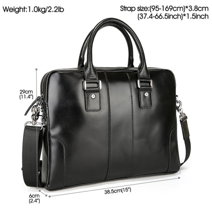 Genuine Leather Laptop Handbag Slim Real Leather Business Laptop Bag Leather For Men