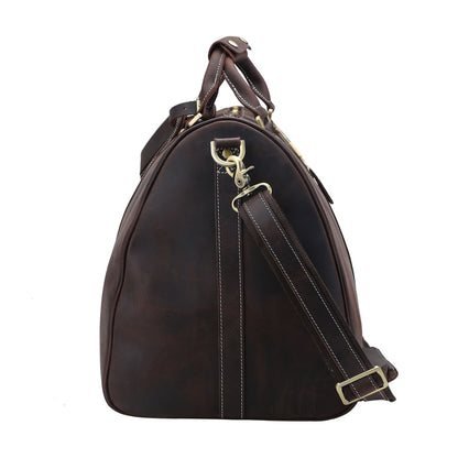 Retro Genuine Leather Sport Tote Bag Mens Classic Duffle Bag Sports Leather Gym Bag