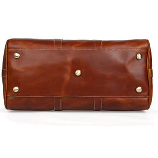 Waterproof Oil Wax Cow Hide Weekend Bags Men Genuine Leather Travel Bag