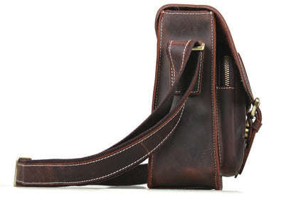 Coipdfty Top Grain Cowhide Laptop Messenger Bag Vintage Leather Briefcase For Men
