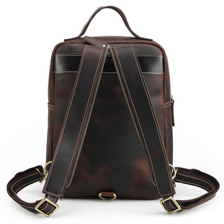 [ On Sale ] COIPDFTY Small Sling Genuine Leather Chest Backpack Unisex Vintage Leather Back pack