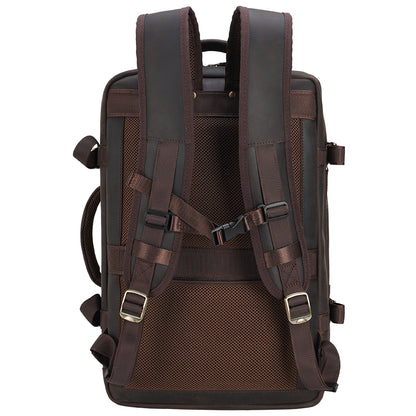 Luxury New Arrival Fashion Black Large Capacity USB Travel Briefcase Convertible Genuine Leather Backpack For Man
