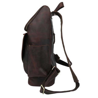 COIPDFTY Man Bag For 15 inch Top Grain Crazy Horse Leather Laptop Backpack Travelling Real Leather Backpack