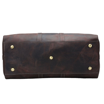 Retro Genuine Leather Sport Tote Bag Mens Classic Duffle Bag Sports Leather Gym Bag